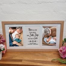 Christening Gallery Wood Frame 4x6 Typography Print