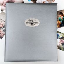 Personalised Baby Birth Details Photo Album 500 Silver