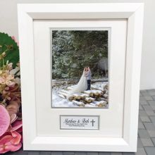 Wedding Photo Frame White Wood 4x6 Photo