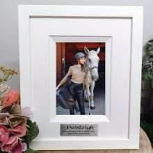 13th  Birthday Personalised Photo Frame Silhouette White 4x6 