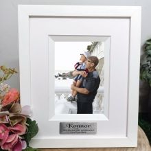 80th  Birthday Personalised Photo Frame Silhouette White 4x6 