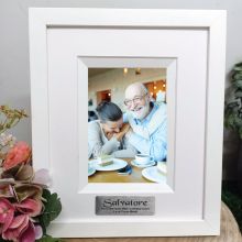 90th Birthday Personalised Photo Frame Silhouette White 4x6 