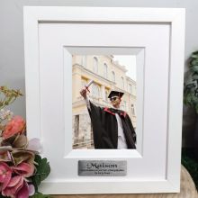 Graduation Personalised Photo Frame Silhouette White 4x6 