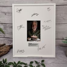 70th Birthday White Signature Frame 4x6 Photo