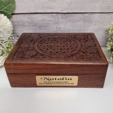 Flower of Life Carved Wood Coach Box