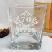 70th Birthday Engraved Personalised Scotch Spirit Glass (M)