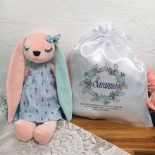 Hallie Bunny Personalised Plush with Satin Gift Bag