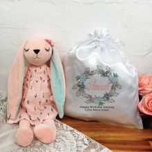 Bunny Birthday Plush with Satin Gift Bag