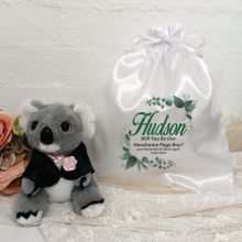 Page Boy Koala Bear Personalised Satin Gift Bag