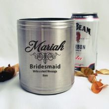 Bridesmaid Engraved Silver Can Cooler Personalised