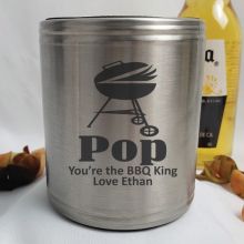 Pop Engraved Silver Stubby Can Cooler Personalised
