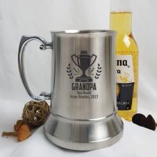 Grandpa Engraved Personalised Stainless Beer Stein Glass