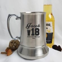 18th Birthday Personalised Stainless Beer Stein Mug (M)