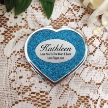Personalised Glitter Heart Compact Mirror