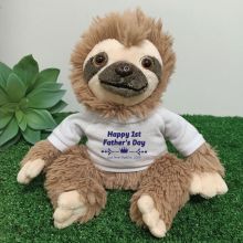 Personalised 1st Fathers Day Sloth Plush - Curtis