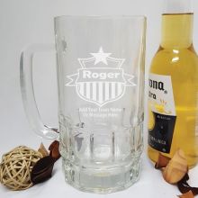 Coach Engraved Personalised Glass Beer Stein