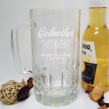 GodmotherEngraved Personalised Glass Beer Stein