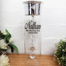 Naming Day Glass Candle Holder Sapphire