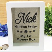 Personalised First Money Box Photo Insert - Gold Star
