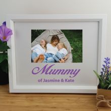 Mum Personalised Photo Frame 4x6 Glitter White