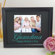 Personalised Grandma Glitter Photo Frame - Black