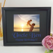 Uncle Personalised Photo Frame 4x6 Glitter - Black 
