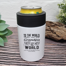 Grandpa You're the World White Can Bottle Cooler