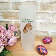 Mum Easter Frosted Glass Vase - Bunny