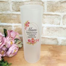 Mum  Frosted Glass Vase - Buttercup