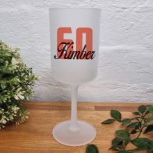 60th Birthday Frosted Wine Glass Goblet