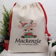 Personalised Christmas Sack 35cm  - Baby Deer