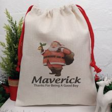 Personalised Christmas Sack 35cm - Classic Santa
