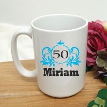 Personalised 50th Birthday Princess Coffee Mug 15oz