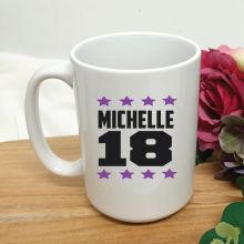 Personalised 18th Birthday Coffee Mug 15oz Star