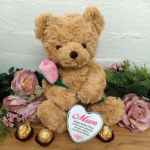 Mum Bear with Rose and Heart Tin