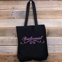 Bridesmaid Tote Bag Glitter Print