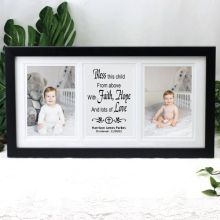 Christening Black Frame Gallery Collage Typography Print