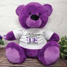 Personalised 13th Birthday Bear Purple Plush 40cm