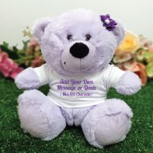 Custom Text T-Shirt Bear - Lavender