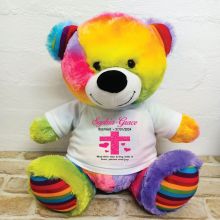 Baptism Personalised T-Shirt Bear 40cm Rainbow