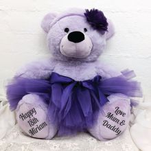 18th Birthday Ballerina Teddy Bear 40cm Plush Lavender