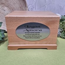 Large Beechwood Pet Memorial Cremation Urn for Ashes