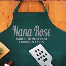 Nana Personalised  Apron with Pocket - Pea Green