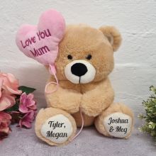 Personalised Love You Mum Bear With Balloon