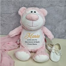 Pink Bear Cubbie Personalised Plush