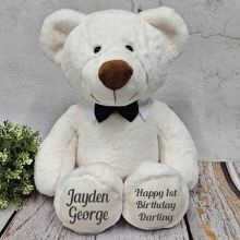1st Birthday Teddy Bear Gordy Black Tie 40cm