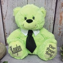 Lime Page Boy Bear with Black Tie 30cm