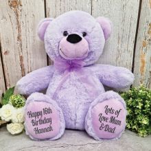 Personalised 16th Birthday Teddy Bear 40cm Plush Lavender