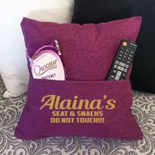 Personalised pocket Reading Pillow Cover Plum