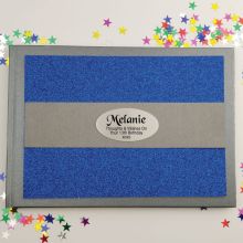 13th Birthday Personalised  Glitter Guest Book- Blue